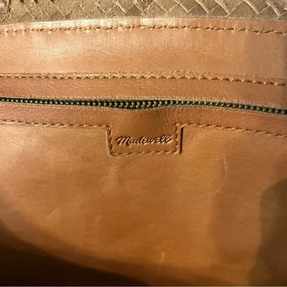 Madewell Elegant Brown Woven Tote Bag - Picture 2 of 6
